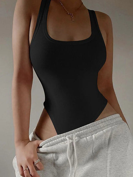 2026 Fashion Sleeveless Knit Bodysuit Hot Summer Sexy Bodycon Off Shoulder Halter Tops Casual Street Bodice For Women Sexy Body