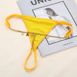 Sexy Women Custom Thong with Letter Metal 12 Constellations Body Waist Chain Jewelry Panties Girl Personalize Underwear Gift