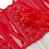 Black Shiny PVC Bustier Faux Leather Corset Crop Top Body Shaper Women Sexy Corselet Vest Plus Size