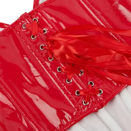 Black Shiny PVC Bustier Faux Leather Corset Crop Top Body Shaper Women Sexy Corselet Vest Plus Size