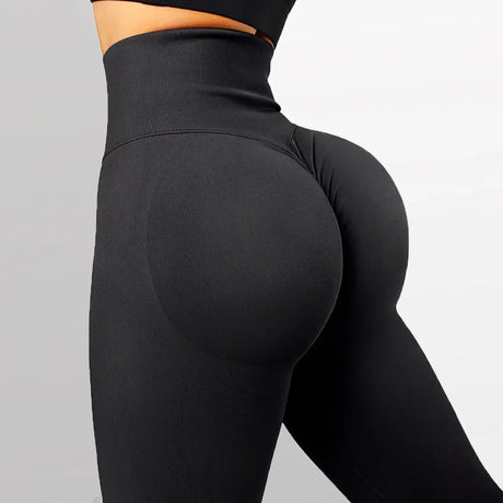 Seamless Knitted Leggings Women High Waist Sports Pants  High Elastic Gym Workout Running Leggings Sexy Hip Liftting Leggings