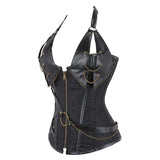 Women Bustiers Corsets Medieval Viking Pirate Costume Gothic Leather Overbust Corselet Steampunk Corset Vest Bustiers