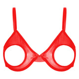 Women's Sheer Mesh Hollow Out Open Nipples Underwired Bra Tops  Push Up Unlined Bralette Bra Sexy Brassiere Balconette Underwear