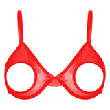 Women's Sheer Mesh Hollow Out Open Nipples Underwired Bra Tops  Push Up Unlined Bralette Bra Sexy Brassiere Balconette Underwear