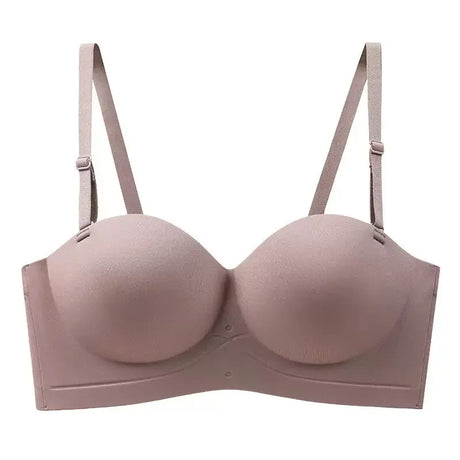 Half Cup of Scarless Suspender Bra Without Steel Rings Gathering Strapless Breasts for Women Adjustable Sexy Scarless Underwear