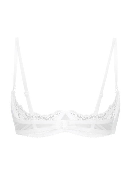 Women's Sexy Open Cup Bra Tops Sheer Floral Lace Underwire Push Up Bralette Cupless Lingerie Exposed Breast Underwear Nightwear