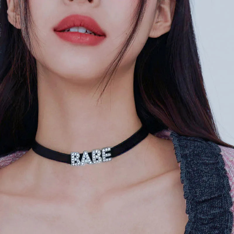 Sexy Bad Words All Holes Open Letters Choker Necklace Women Men Suggestive Adult Chocker Collar Cosplay Custom Jewelry Gift