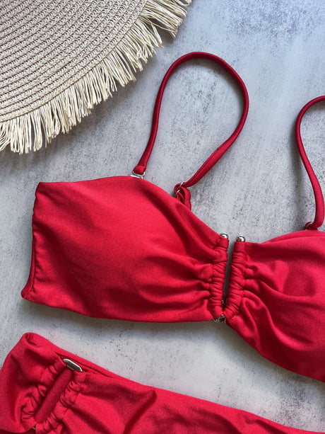 Bandeau Bikini Push Up Women Swimsuits 2025 Sexy Female Swimwear Brazilian Bikini Set Thong Biquini Swim Suits Solid Beachwear