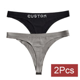 2pack Custom Thong with Name Crystal Letter Customized Thongs Women Underwear G-String Personalize Panties Lingerie Tanga