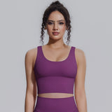 Women Summer Yoga Bra Underwear Shockproof Bra Sports Running Beautiful Back V Shaped Fitness Yoga Tank Top Bra with Chest Pad ﻿