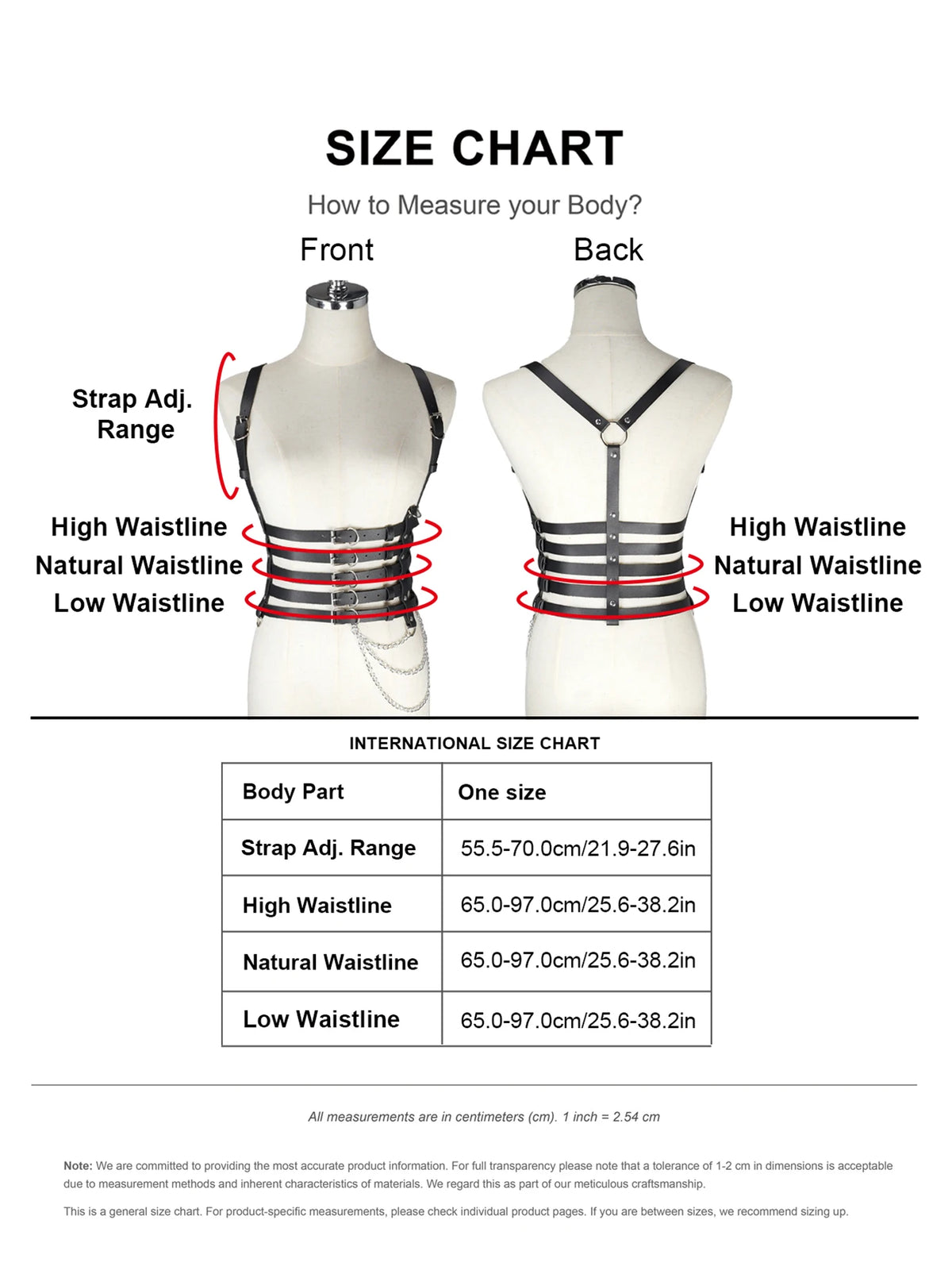 Women's Punk Rock Body Harness Belt with Chain - Adjustable Faux Leather Waist Cinch for Gothic Outfit