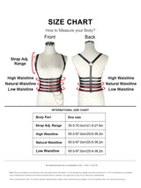 Women's Punk Rock Body Harness Belt with Chain - Adjustable Faux Leather Waist Cinch for Gothic Outfit