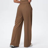 Women Quick Drying Wide Leg Yoga Pants Loose Yoga Pants High Waist With Pockets Fitness Sport Gym Workout Drawstring Full Length