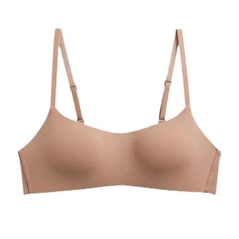 Women Seamless One Piece Push Up Bra Wireless No Steel Ring Thin Strap Comfort Padded Invisible Daily Bra WC0086