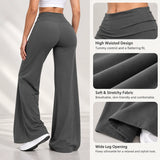 DFXEN LOGO New Women Wide Leg Yoga Pants High Waist Butt Lift Loose Fitness Gym Workout Flare Leggings Casual Sports Trousers