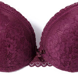 Beauwear 75 80 85 B C Cup Women's 3/4 Cup Plunge Bras Sexy Lace Solid Color Thin Mold Cup Bra Unlined Underwire Bralette 