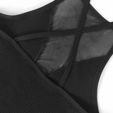 1pcs Sexy Mesh Camisole Crop Top Corset Ribbed Backless Underwear Hot Fashion Women Casual BrassiereTank Top Bralette Lingerie