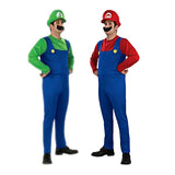 Game Luigi Brothers Uniform Set Cosplay Costumes Funny Anime Adult Men Jumpsuit Woman Dress Halloween Costume