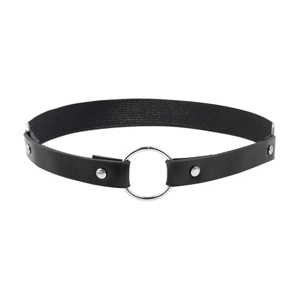 Punk Black Heart Leather Sword Belt Waist Garter Handmade Body Bondage Sexy Leg Suspenders Harness Stockings Belts for Women
