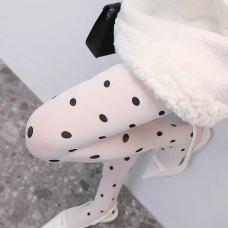 Y2k Girls Polka Dot Tights Women Winter Vintage Pantyhose Leggings Fashion Silky Sexy Crash Slimming Tights Elastic Stockings