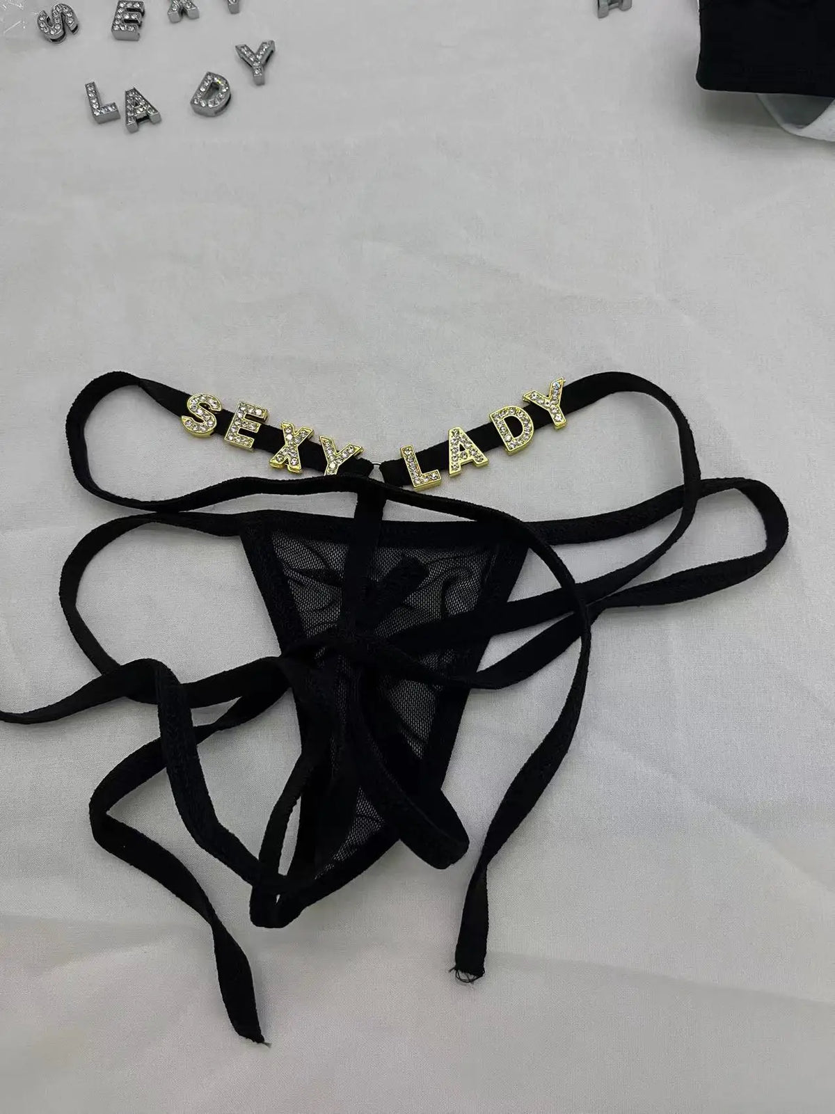 Custom Name Thongs String Panties Women Personality Underwear Bikini Lace Tanga Thong Low Waist Girl Body Jewelry Birthday Gift