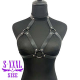 Women's Plus Size Belt, Punk Chest Harness for Women, Fashion PU Leather Cage Bra Harness, Rave Outfit Harness Belt.