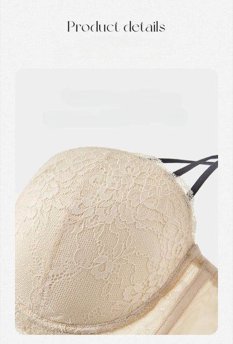 Half Cup Hot Bra Gathered Bowknot Brassiere Thin Large Size Push Up Lace Tube Top Lace Big Chest Revealing Small Lace Bra 9013A