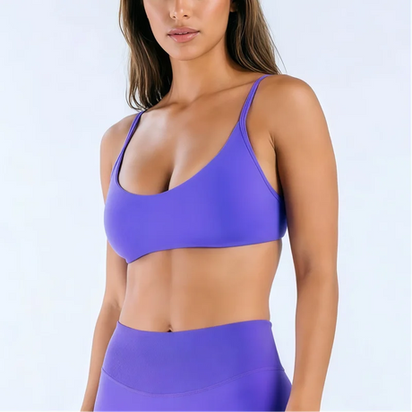 HISTELLO Impact Scoop Neck Bra Seamless Women Sports GYM Underwear Sexy Backless Yoga Clothing Naked Feeling Workout Fitness Bra