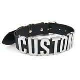 Black Goth Belt PU Customized Letters Choker Necklace Punk Sexy Men Women Personalized Collars Buckle Chocker Cosplay Jewelry