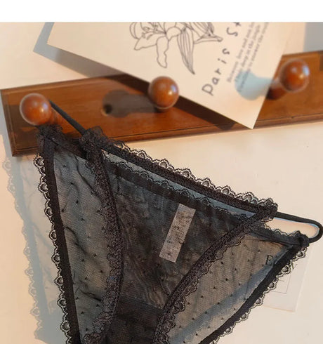 Women's underwear sexy seamless lace hollow out gauze ribbon middle waist female panties ladies breathable comfortable lingerie