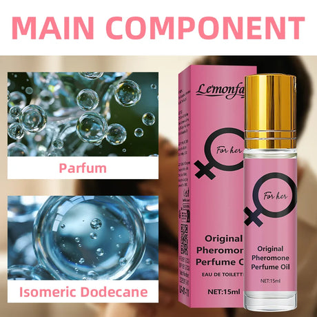 Lemonfay For Her Original Pheromone Perfume Oil - 15ml Portable Roll-On Fragrance, Long-Lasting Intimate Scent for Women