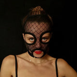 Women Lace Cosplay Multi‑Style Black Mesh Fishnet Full Face Mask Stretch Face Cover Halloween Masquerade Carnival Accessory