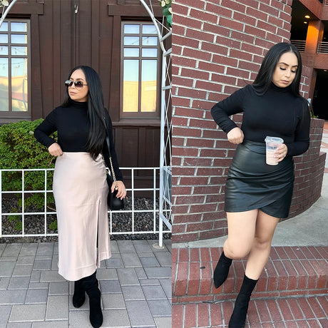 Women's Turtleneck Long Sleeve Bodysuit Women Jumpsuit Stretchy Layer Top Black Solid Color Slim Fit Overalls One Piece Outfit