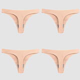 WarmSteps 4PCS/Set Sexy Women Panties Silk Satin Female Thongs Lingerie Soft Cozy Underwear Hot G-Strings Seamless Sports T-Back