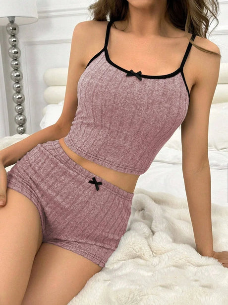 Summer Sleepwear Women 2 PCS Pajamas Set See Through Tank Tops and Shorts Soft Casual Loungewear Home Clothes