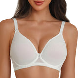 Sheroine Plus Size Women's Bra Full Coverage Ultra-thin Mesh Supportive Plunge T-Shirt Push Up Lift Everyday Lightly Lined Bras