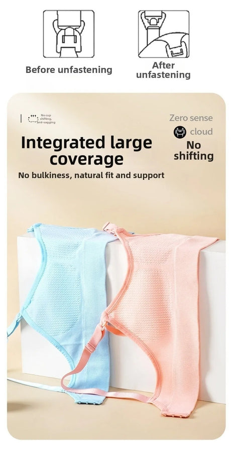 Comfortable Nursing Bras Without Steel Rings Soft Breastfeeding Underwear Anti Sagging 3D Support Seamless Maternity Bra Women