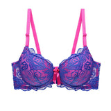 Sexy Lace Push Up Bra for Women - Underwire Demi Cup Lingerie - Comfortable Wireless T-Shirt Bras Ultra Thin Breathable Support