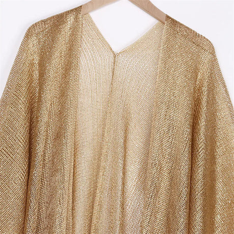 Swimsuit Cover-ups  Fashion Tassel Gold Bikini Beach Cover Up Sexy Beach Dress Tunics for Women Summer Wear See Through