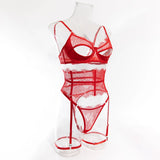 Diccvicc Eyelash Floral Lace Lingerie Cut Out Bra Wide Garter Underwear Set See Through Seductive Intimate Apparel Exotic Outfit