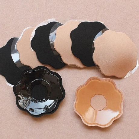 5 Pair Women Nipple Cover Reusable Breast Petals Silicone Nipple Tape Chest Sticker Invisible Self Adhesive Chest Pad