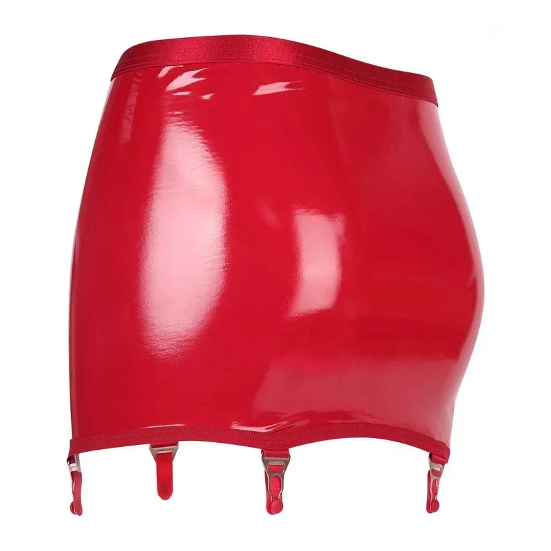 Sexy multi choices Luxury Garter Belt Women Glossy Satin Mini Skirt Metal Clips Garter Suspender Belt For OL sexy dancer sm game