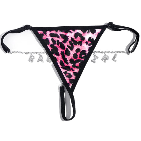 Customize Name Crystal Letters Waist Body Chain for Women Sexy Leopard Underwear Bikini Thong Body Jewelry Valentine's Day Gift