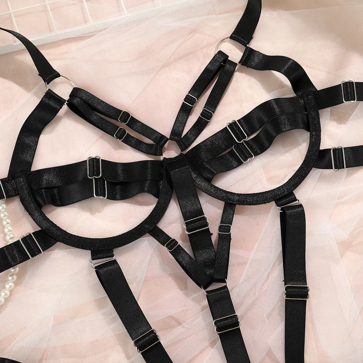 Sexy Hollow Out Bandage Body Harness Belt One Piece Bodysuit Women Erotic Sex Hot Bdsm Lingerie Open Crotch and Breasts