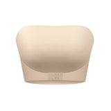 Women's Strapless Seamless Bra – Front Button, No Padding, Non-Slip Half Cup Silicone Underwear