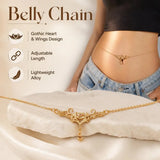 Gothic Heart Flame Waist Chain Sexy Punk Metal  Waist Belly Belt Chain Y2K Body Chain for  Beach Bikini Party Outfit Jewelry
