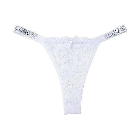 Lingerie Crystal Lace Flower Panties Cotton Crotch Embroidery Seamless Thong Underpants Low-waist Bikini Underwear Women Gifts