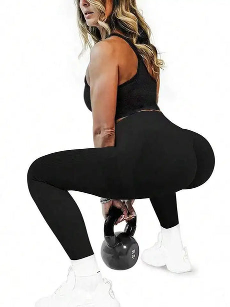 Women's Tight Yoga Seamless Pants, Solid Color Multi-Color Optional, High Waist Belly-Closing Exercise Running Capri Yoga Pants