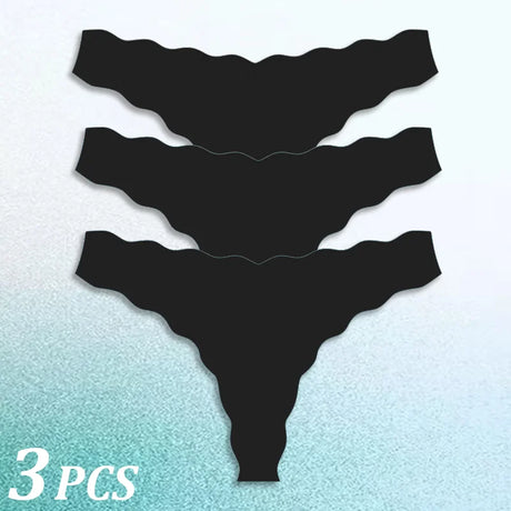 3PCS Women Seamless Panties Wavy Design Ultra-thin Panties Women Ice Silk Underwear Sexy Panty Low Waist G-string Female Solid