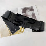 Plus Size Black Corset Belt Female Waist Belts For Women Luxury Elastic Wide Stretch Cummerbunds D Letter Coat Dress Waistband